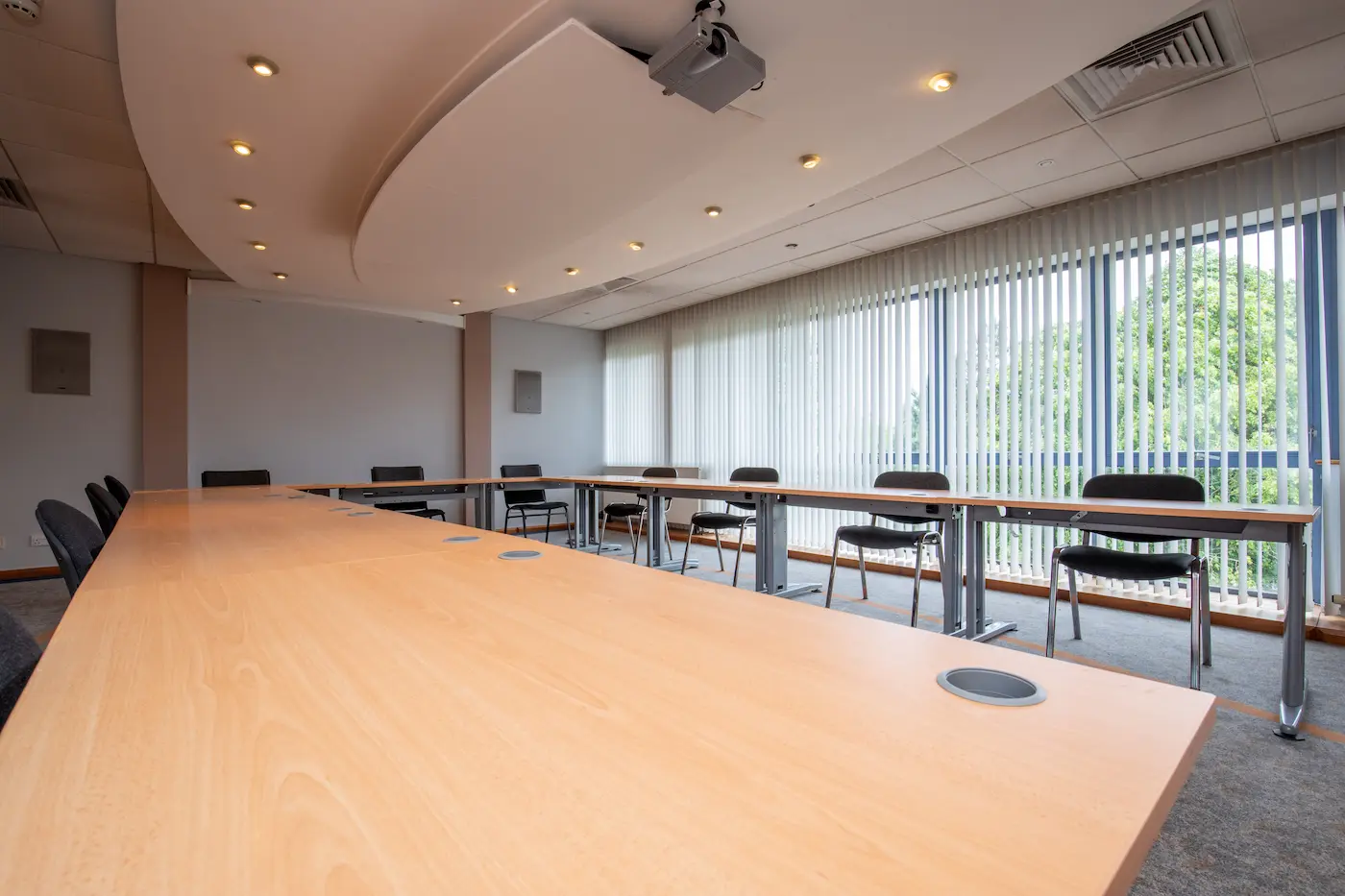 Professional boardroom setup at Alexandra Gate Business Centre Cardiff