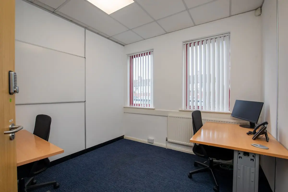 Interior of two person serviced office at Alexandra Gate Cardiff