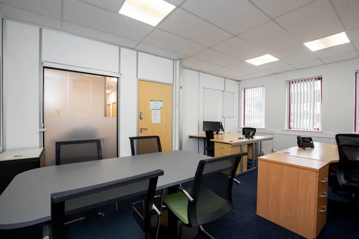 Spacious desk layout in large office suite at Alexandra Gate Cardiff